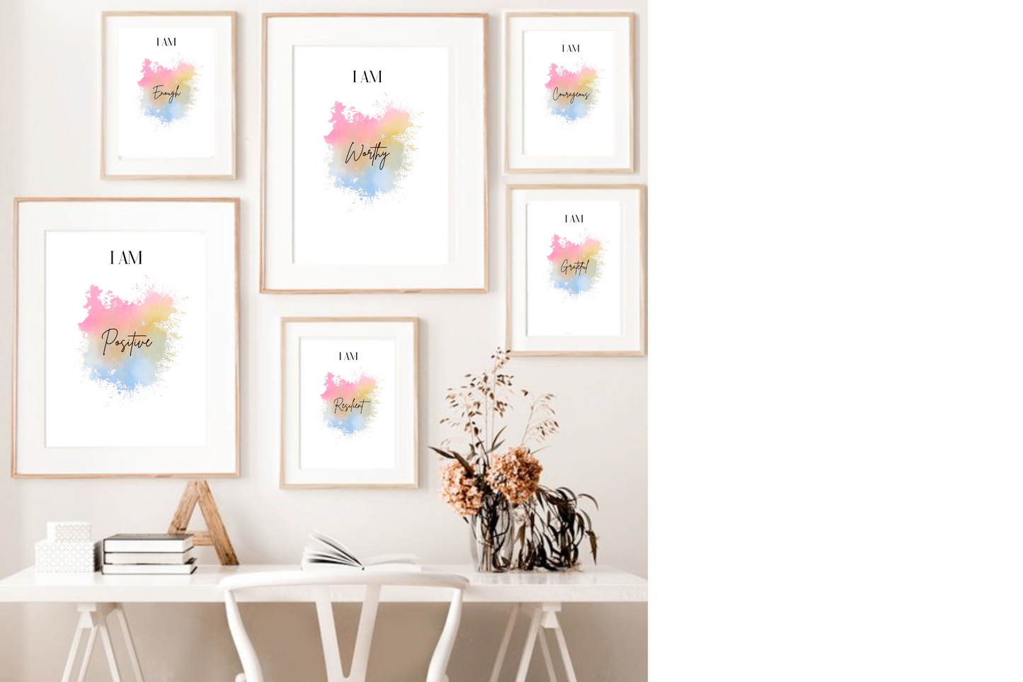 I AM | Positive Affirmations| Bundle X6 Posters | Digital Download