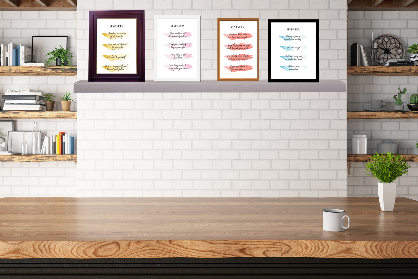 Motivational Reminders | Positive Self-Talk | Bundle X4 Posters | Digital Download